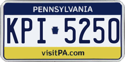 PA license plate KPI5250