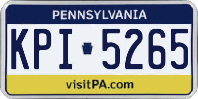 PA license plate KPI5265