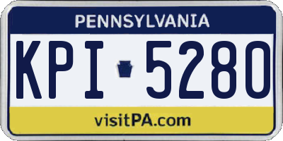 PA license plate KPI5280