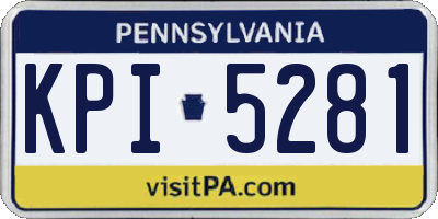PA license plate KPI5281