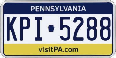 PA license plate KPI5288