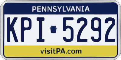 PA license plate KPI5292