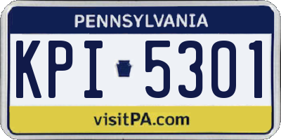 PA license plate KPI5301