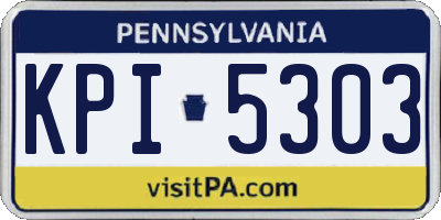 PA license plate KPI5303