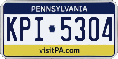 PA license plate KPI5304