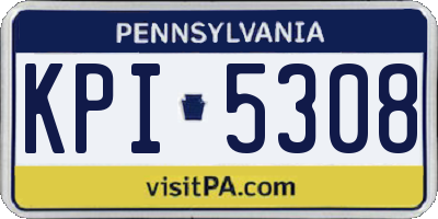 PA license plate KPI5308