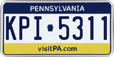 PA license plate KPI5311