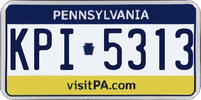 PA license plate KPI5313
