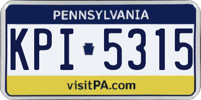 PA license plate KPI5315