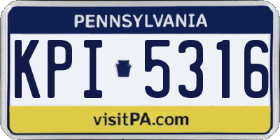 PA license plate KPI5316