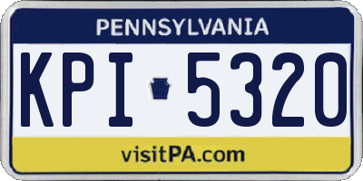 PA license plate KPI5320