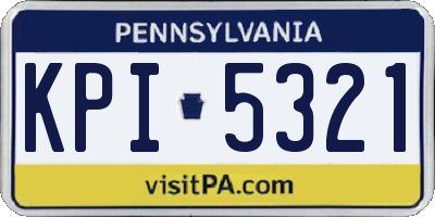 PA license plate KPI5321