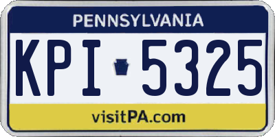 PA license plate KPI5325