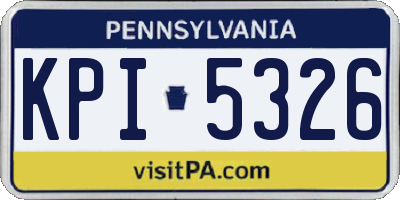 PA license plate KPI5326