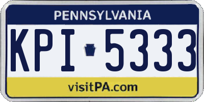 PA license plate KPI5333