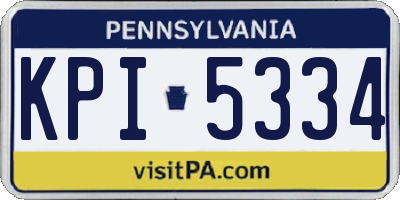 PA license plate KPI5334