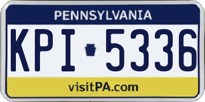 PA license plate KPI5336