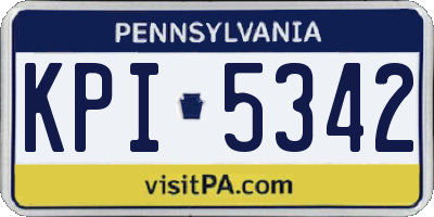 PA license plate KPI5342