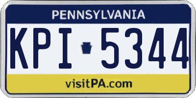 PA license plate KPI5344