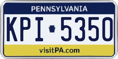 PA license plate KPI5350