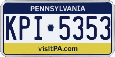 PA license plate KPI5353
