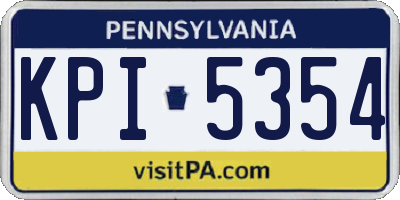 PA license plate KPI5354