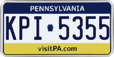 PA license plate KPI5355