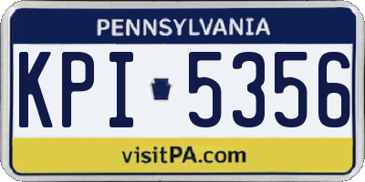 PA license plate KPI5356