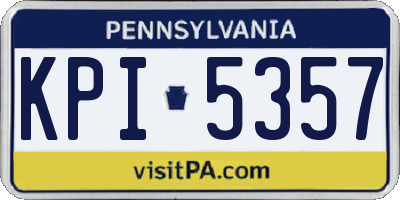 PA license plate KPI5357