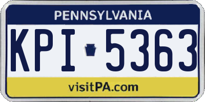 PA license plate KPI5363