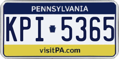PA license plate KPI5365