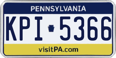 PA license plate KPI5366