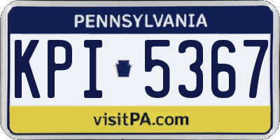PA license plate KPI5367