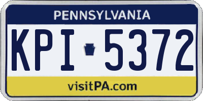 PA license plate KPI5372