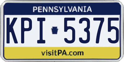 PA license plate KPI5375