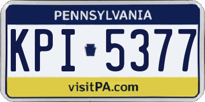 PA license plate KPI5377