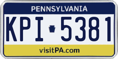 PA license plate KPI5381