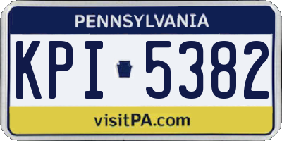 PA license plate KPI5382