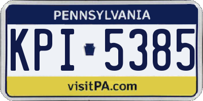 PA license plate KPI5385