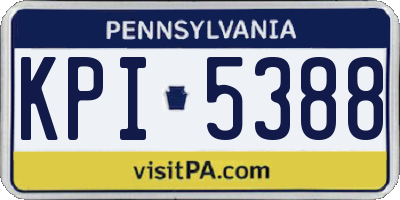 PA license plate KPI5388