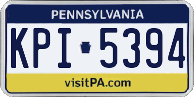 PA license plate KPI5394