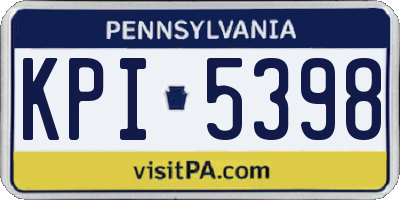 PA license plate KPI5398