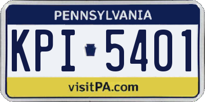 PA license plate KPI5401