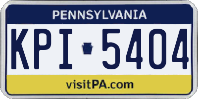 PA license plate KPI5404