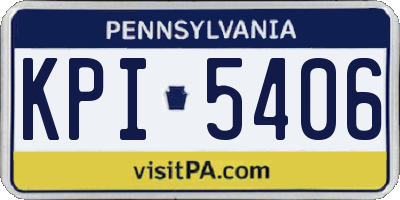 PA license plate KPI5406