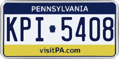 PA license plate KPI5408
