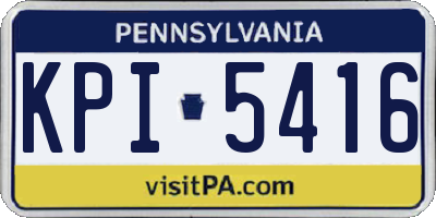 PA license plate KPI5416