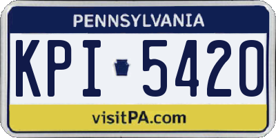 PA license plate KPI5420