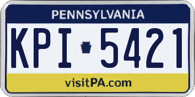 PA license plate KPI5421
