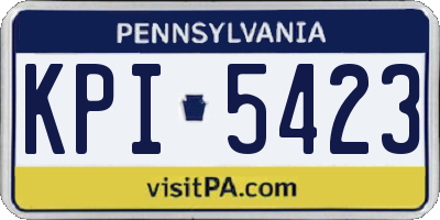 PA license plate KPI5423